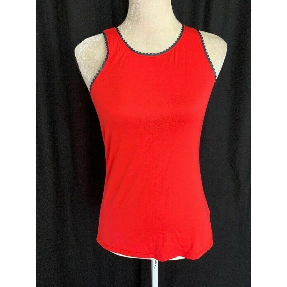 J Crew Faux Leather Crew Neck Tank top
